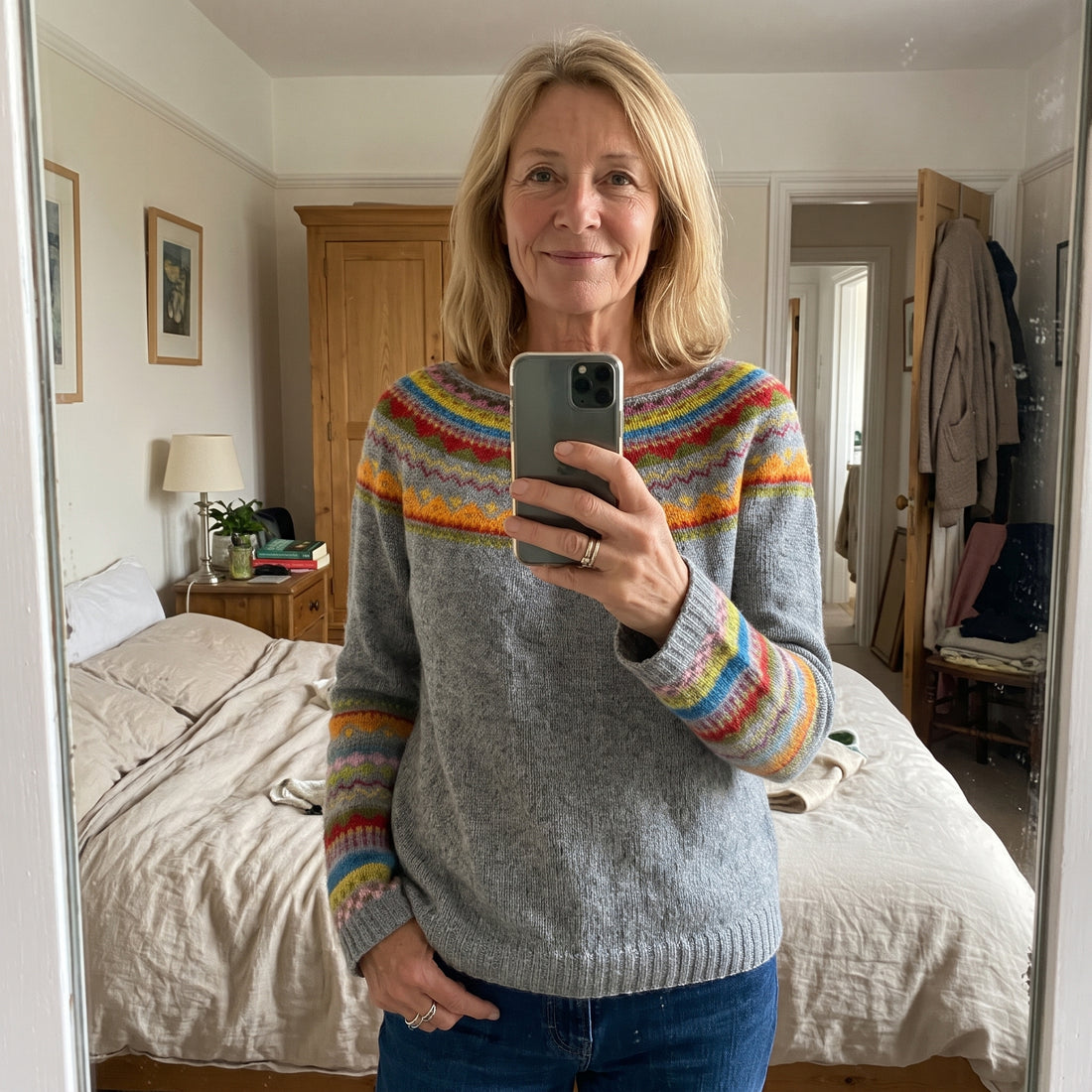 Customer wearing a fashion item
