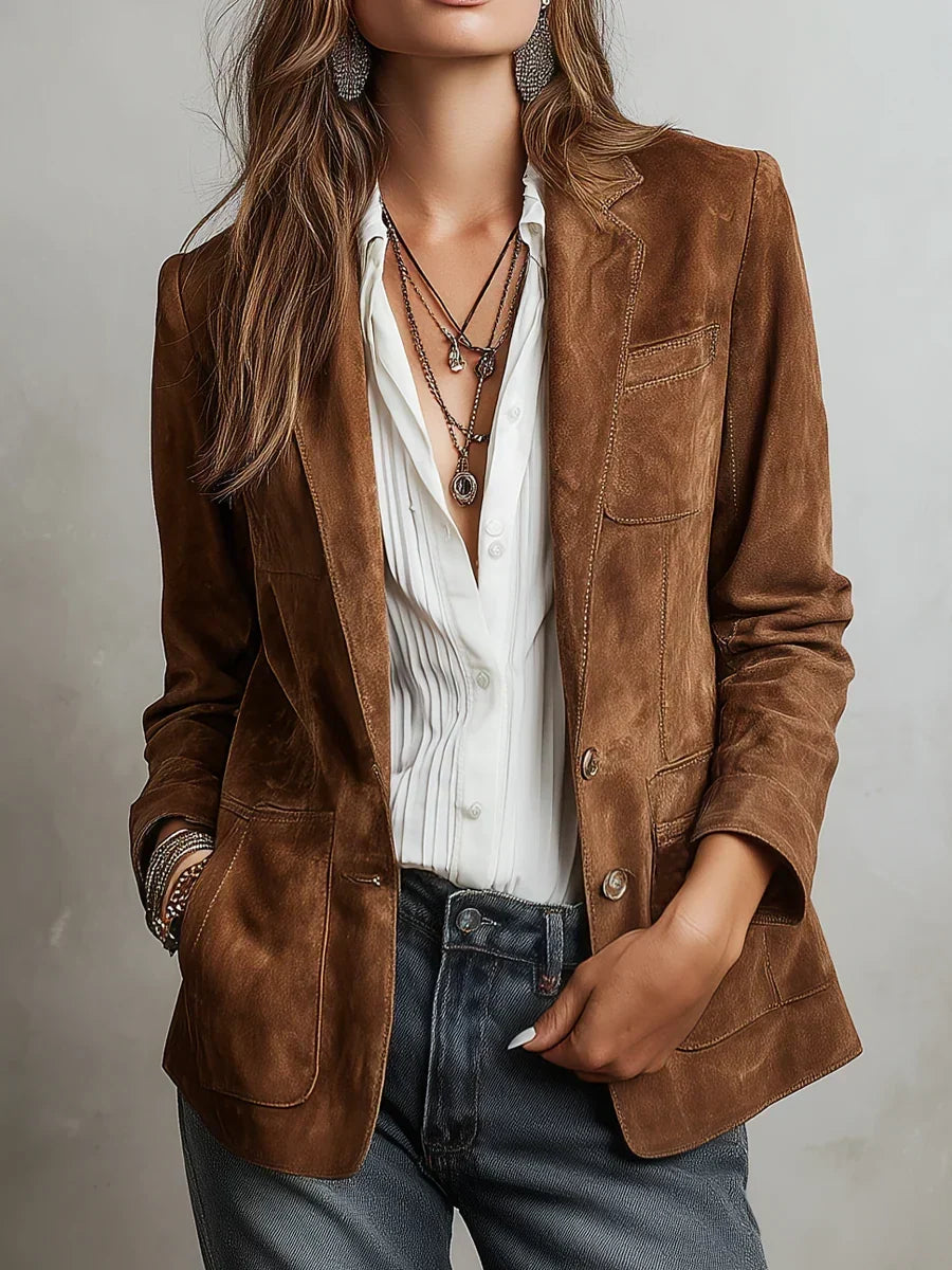 Vintage Suede Blazer Jacket