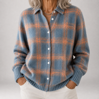 Sabine | Brushed Plaid Shirt Cardigan