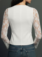Vittoria | Blazer with Semi-Sheer Lace Sleeves