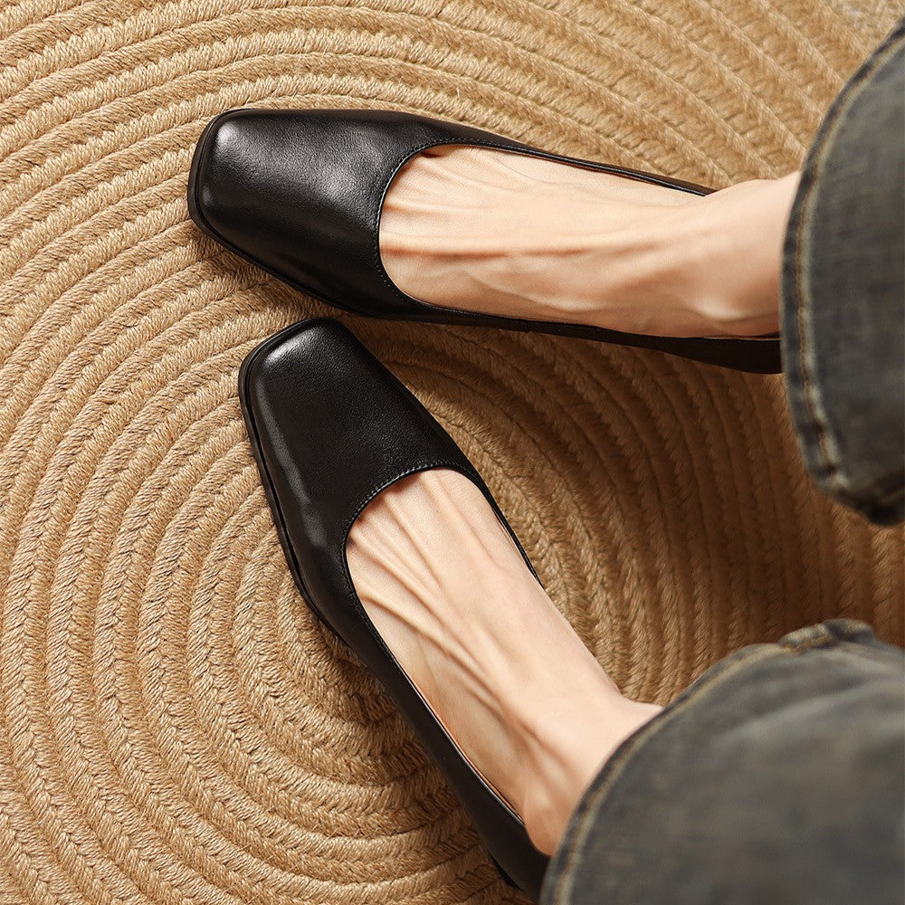 Oriel Leather Square Pumps