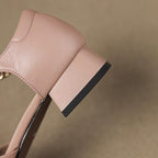 Elvane Buckle Leather Mary-Janes