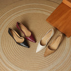 Ceyra Leather Kitten Heels