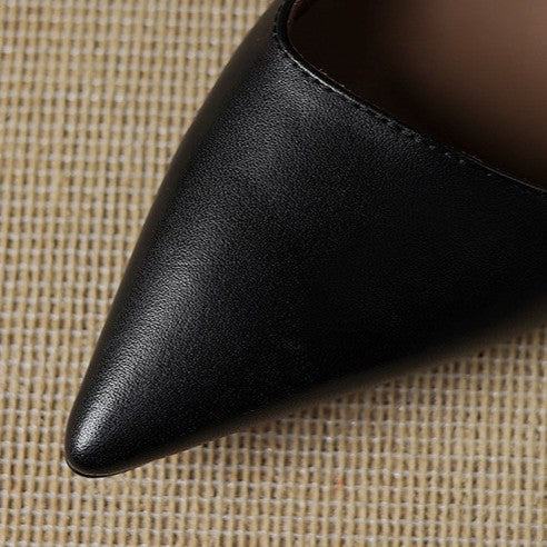 Orlisse Leather Kitten Heel Pumps