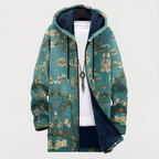 Cardigan with Artistic Floral Design