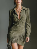Hazel | Viscose Mini Dress with V-Neck