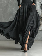 Briar | Pleated Skirt and Black Long Sleeve T-Shirt Set