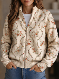 Persephone | Delicate Floral Vine Cream Print