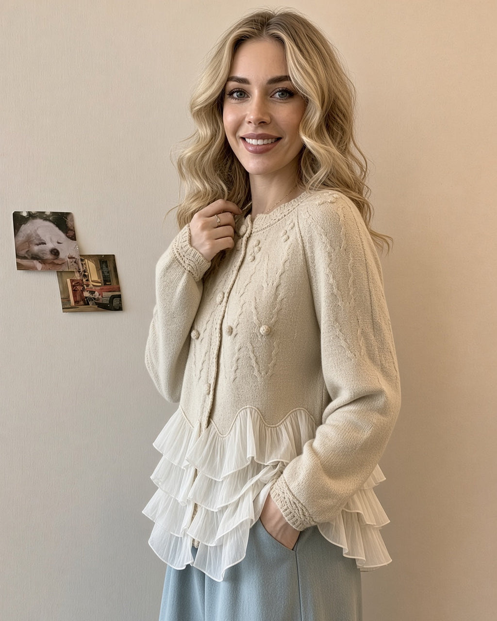 Natalie Ruffle Cardigan