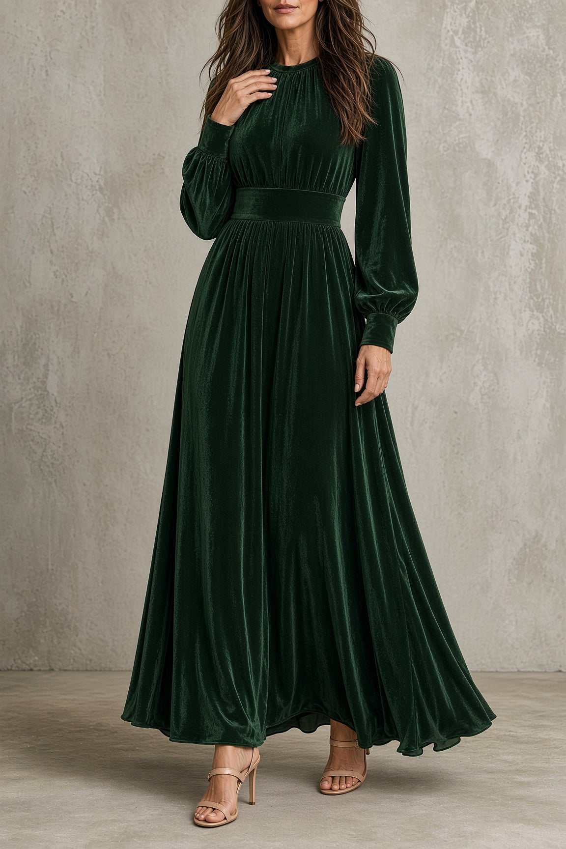 Rhea | Flowing Pleated Maxi Dress
