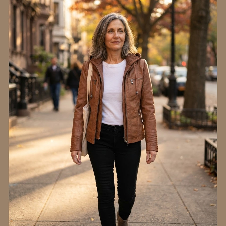 CASSIA | Hooded Moto Jacket