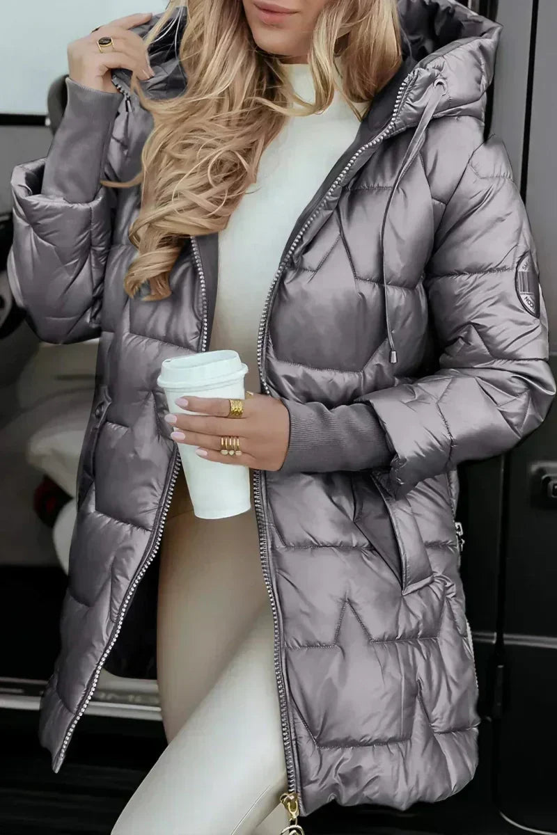 Marga | Long Warm Quilted Jacket