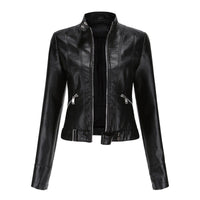 Linnea | Cropped Stand-Collar Moto Jacket